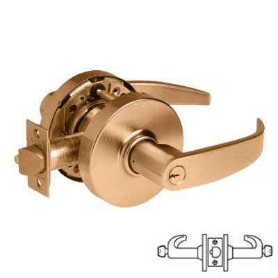 Sargent 28-10G16-LP Cylindrical Lever Lock, Classroom Security, Apartment, Exit or Privacy Function, LA Keyway, L Rose, P Lever, Grade 1