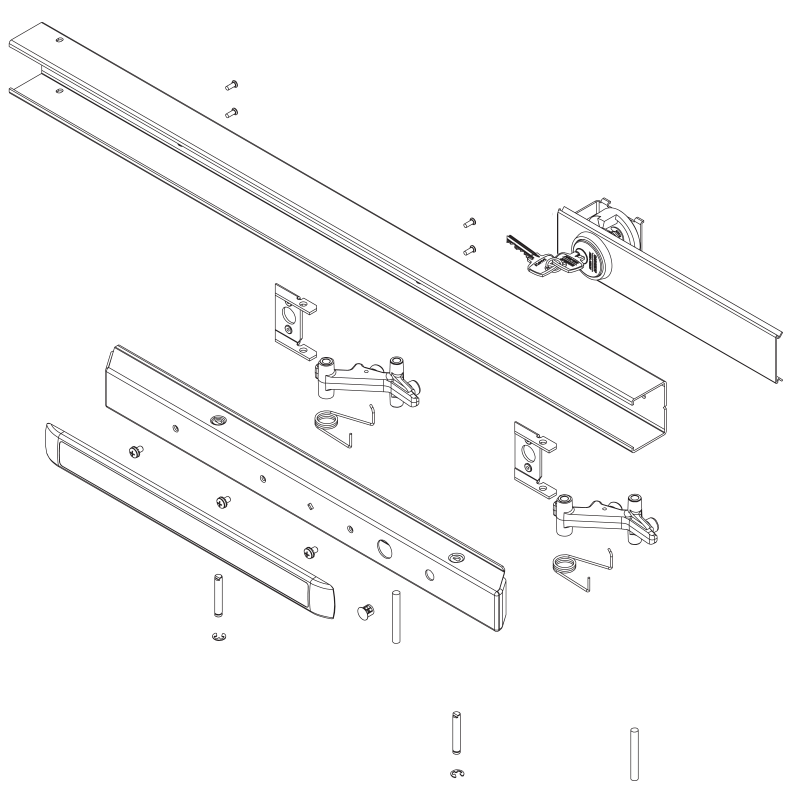 Sargent 68-2723 32D Cylinder Dogging 16 Narrow Rail Assembly