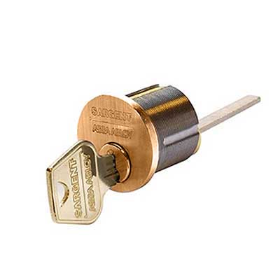 Sargent 34 RE KD Rim Cylinder - RE Keyway, Keyed Different, 6 Pin