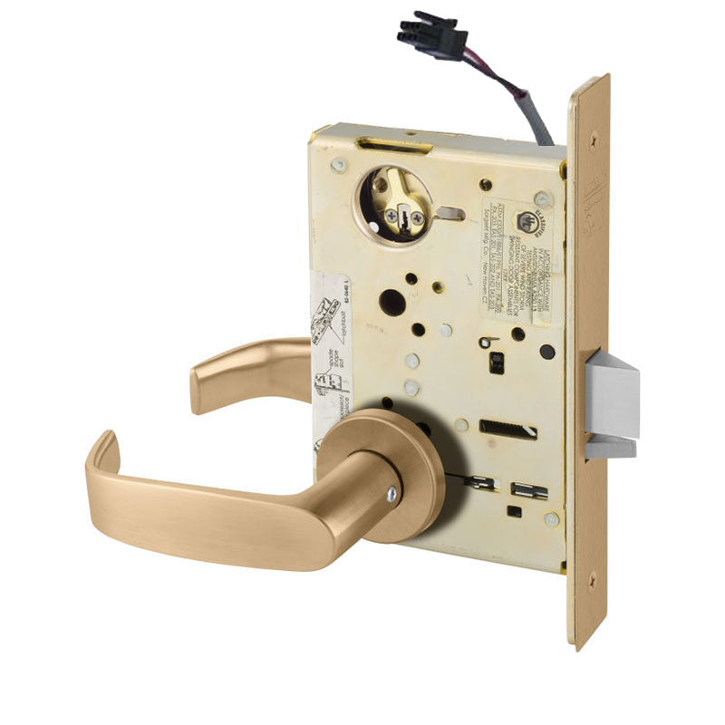 Sargent RX-LC-8205-12V-LNL Office or Entry 12V Electrified Mortise Lock, LN Rose, L Lever, RX Switch, Less Cylinder